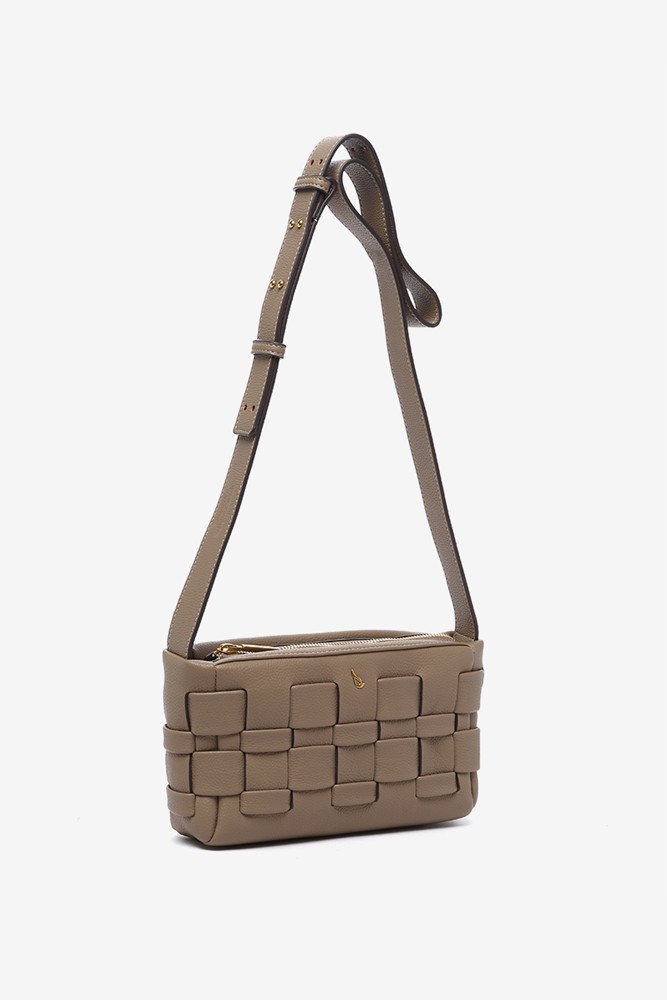 Abbacino Bandolera en materiales reciclados trenzados taupe