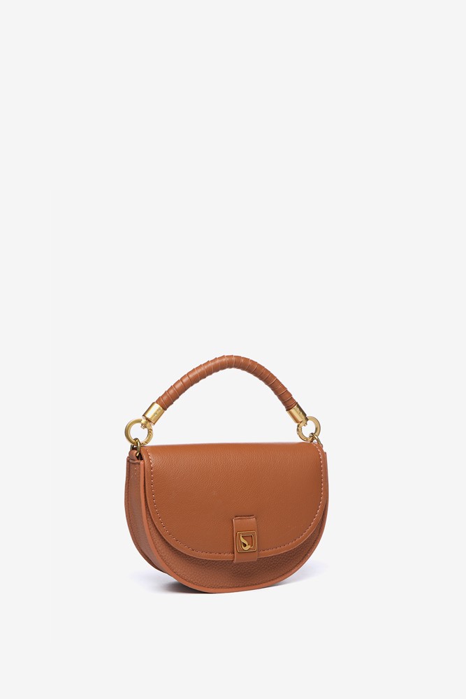 Abbacino Bandolera media luna en materiales reciclados cognac Último día