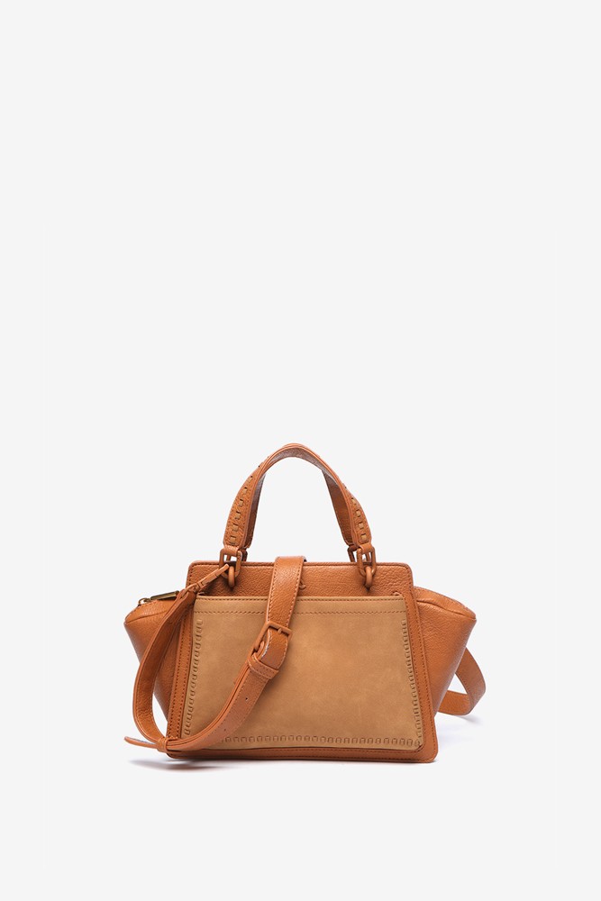 Abbacino Bolso de mano pequeño en materiales reciclados cognac Promoción trimestral