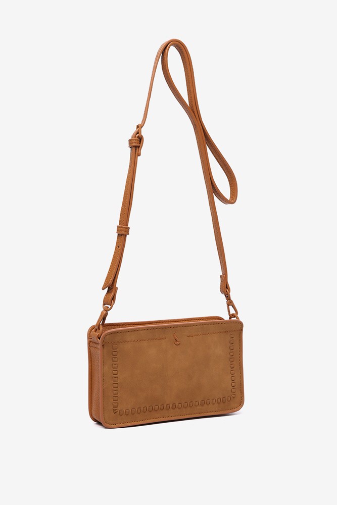 Abbacino Bandolera en materiales reciclados cognac