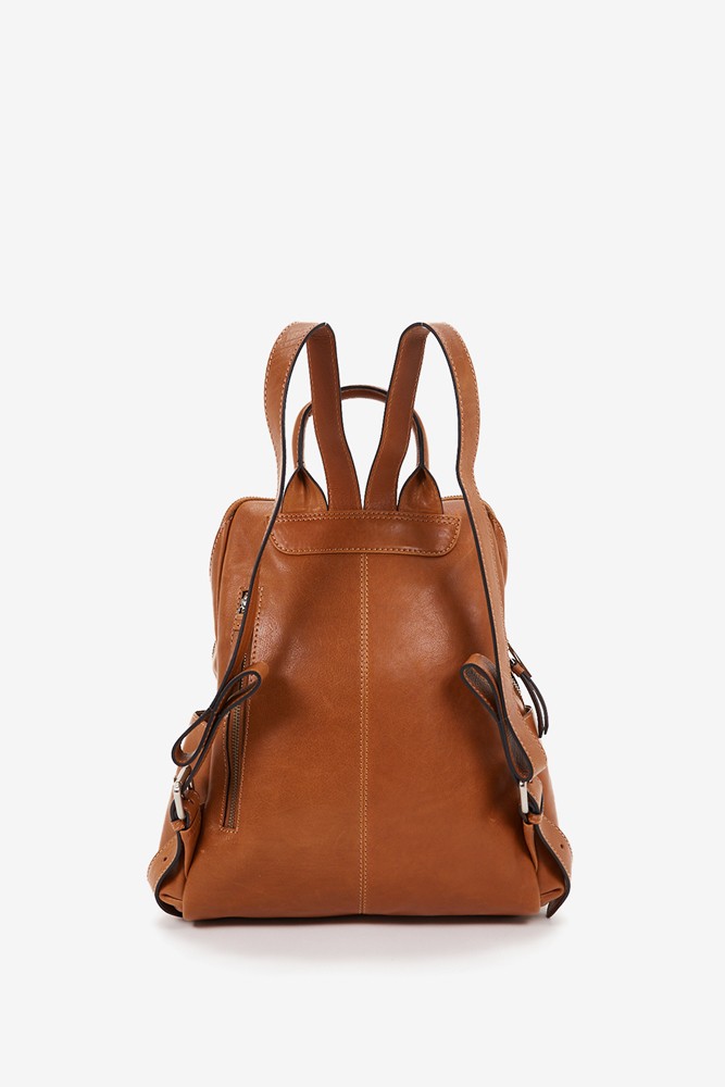 Abbacino Mochila de mujer en piel troquelada cognac Liquidación