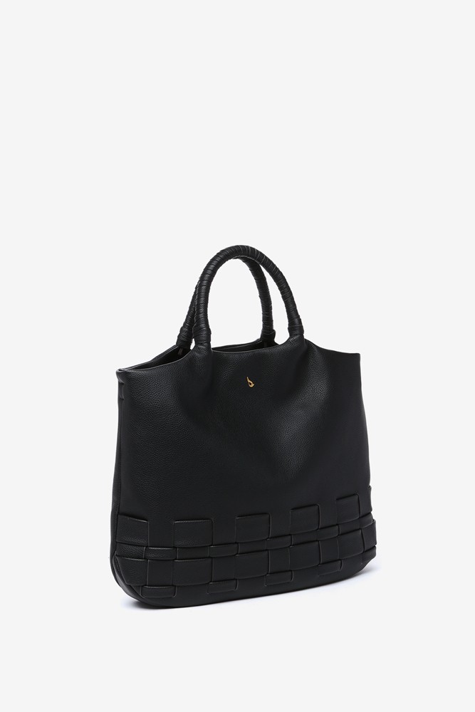 Abbacino Bolso shopper en materiales reciclados trenzados negro