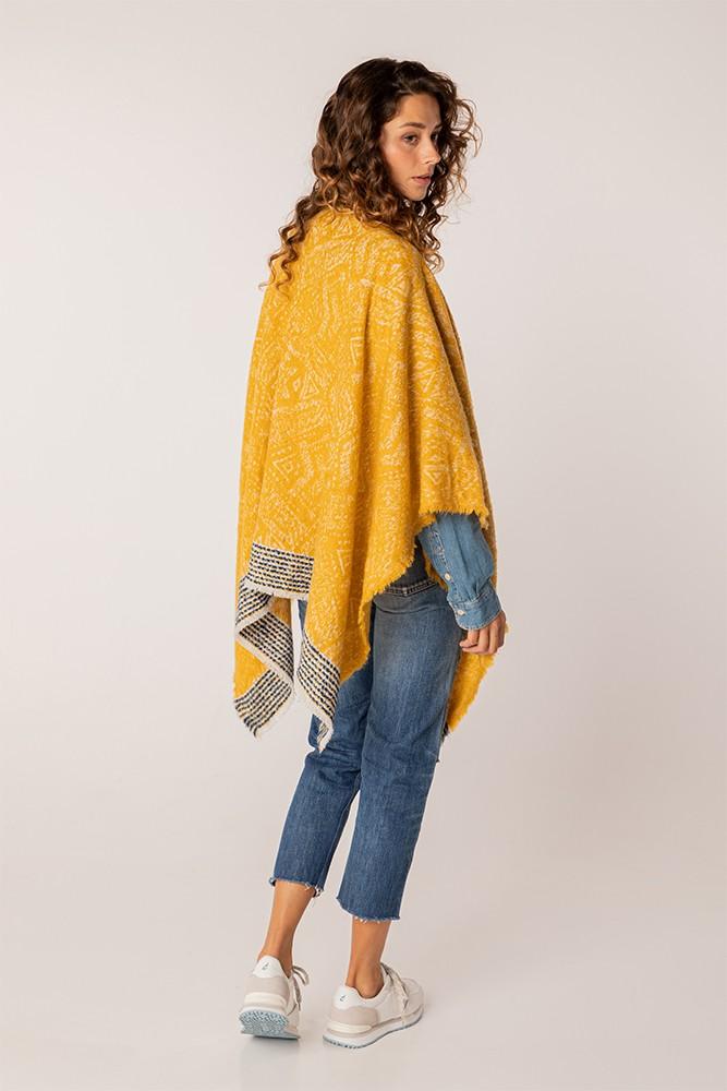 Abbacino Poncho de mujer estampado en ámbar Outlet online