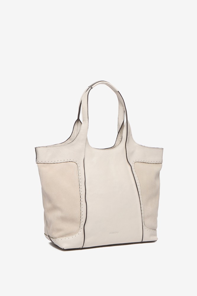 Abbacino Bolso shopper de piel en beige