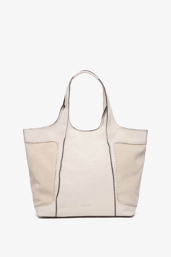 Abbacino Bolso shopper de piel en beige Mejor oferta