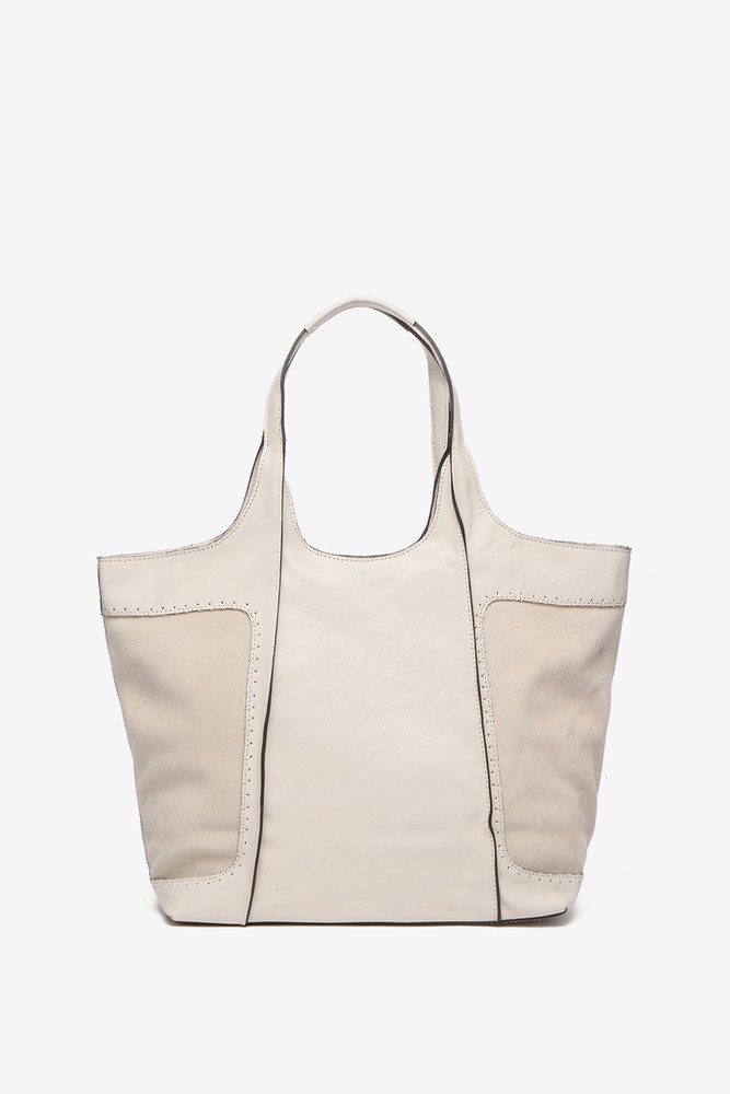 Abbacino Bolso shopper de piel en beige Mejor oferta
