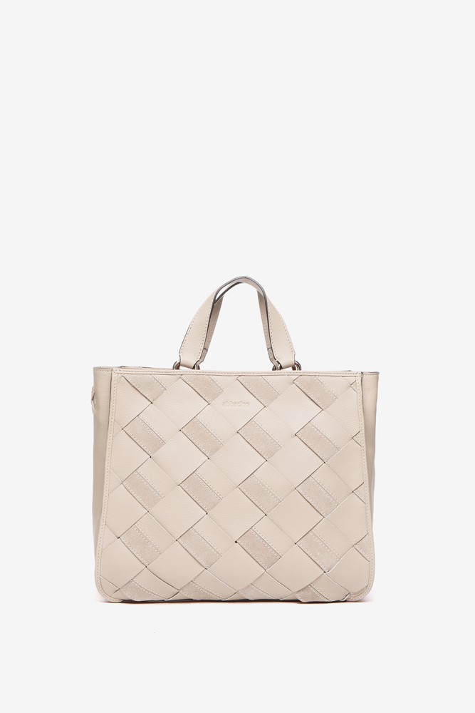Abbacino Shopper de piel trenzada en beige Oferta especial