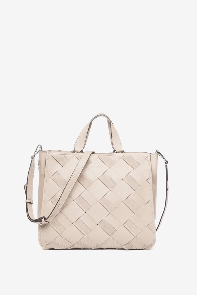Abbacino Shopper de piel trenzada en beige Oferta especial