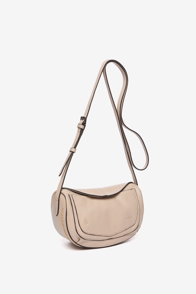 Abbacino Bandolera pequeña de piel en beige
