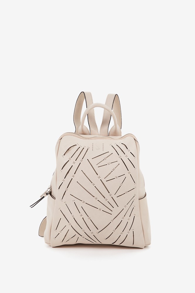 Abbacino Mochila de mujer en piel troquelada beige COMPRAR AHORA