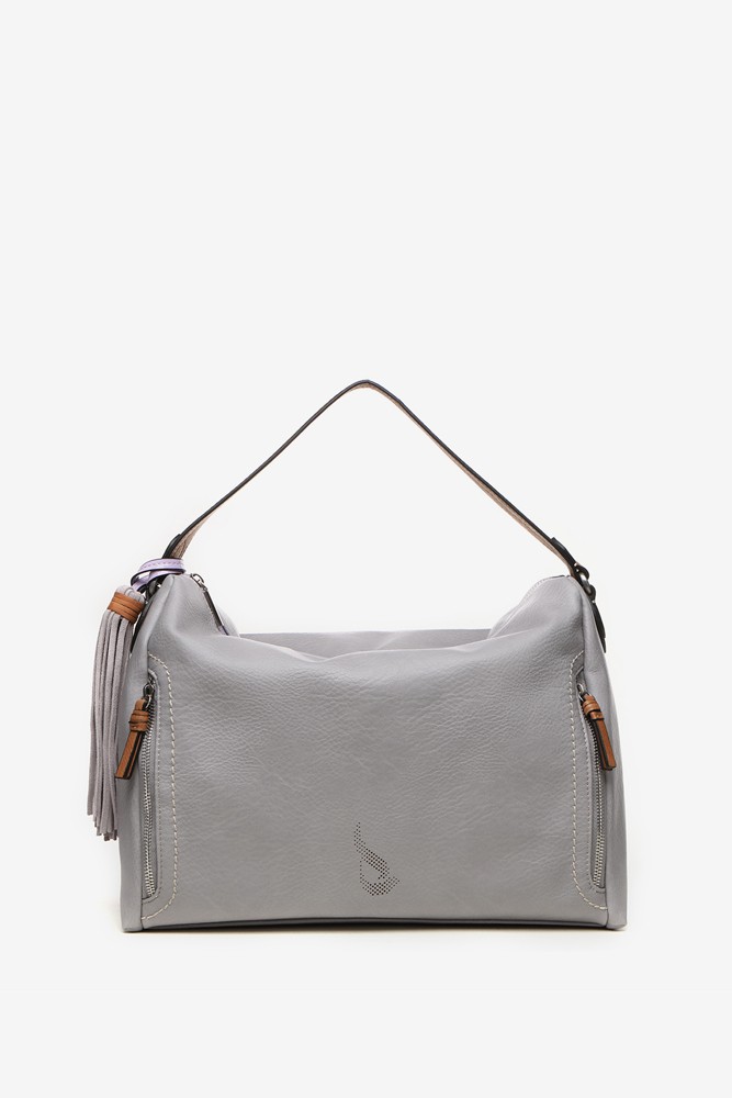 Abbacino Bolso hobo de mujer con borla en gris Últimos 2 días