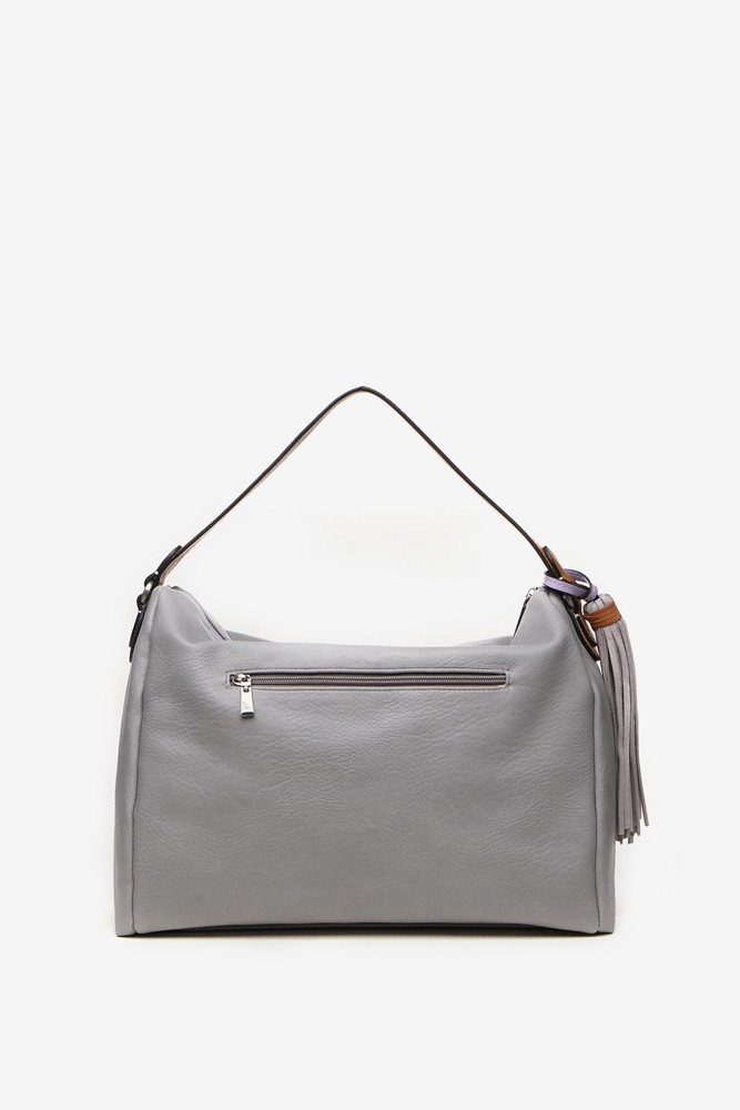 Abbacino Bolso hobo de mujer con borla en gris Últimos 2 días