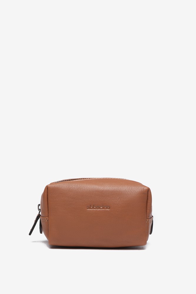 Abbacino Neceser mediano en piel cognac Oferta exclusiva