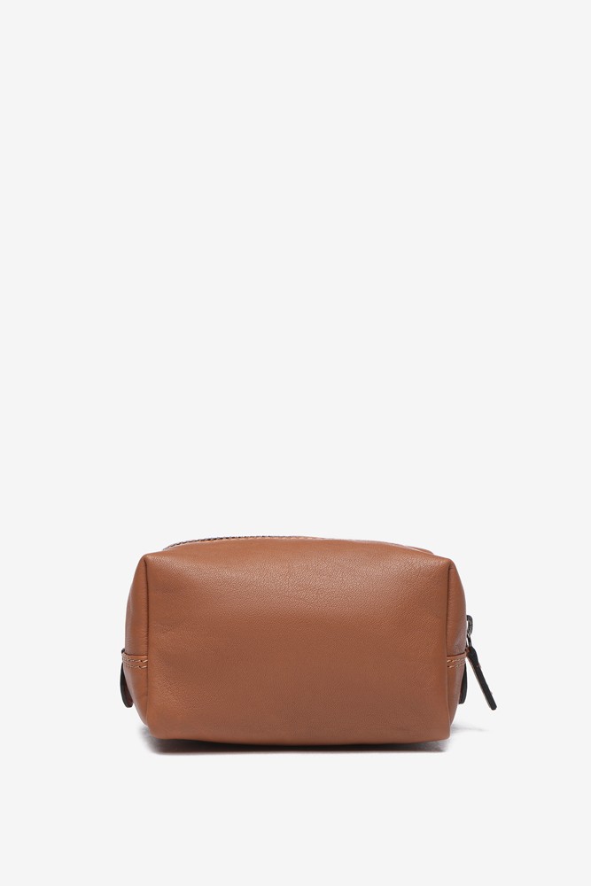 Abbacino Neceser mediano en piel cognac Oferta exclusiva