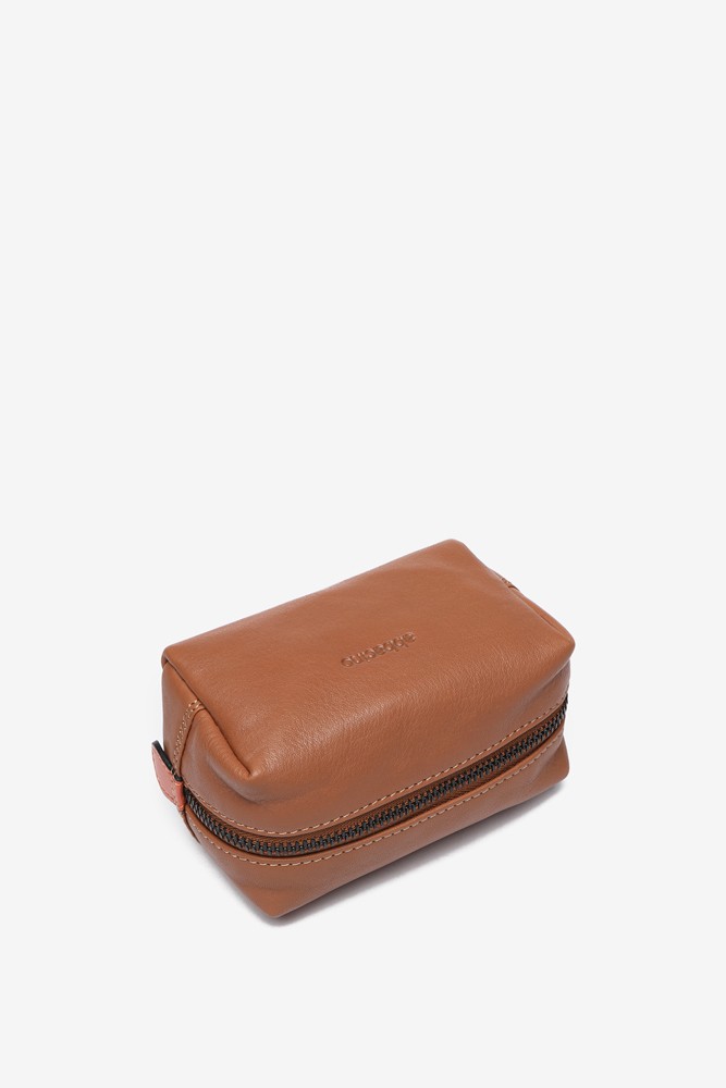 Abbacino Neceser mediano en piel cognac Oferta exclusiva