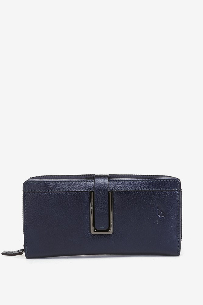 Abbacino Cartera grande con herraje en piel metalizada azul En línea