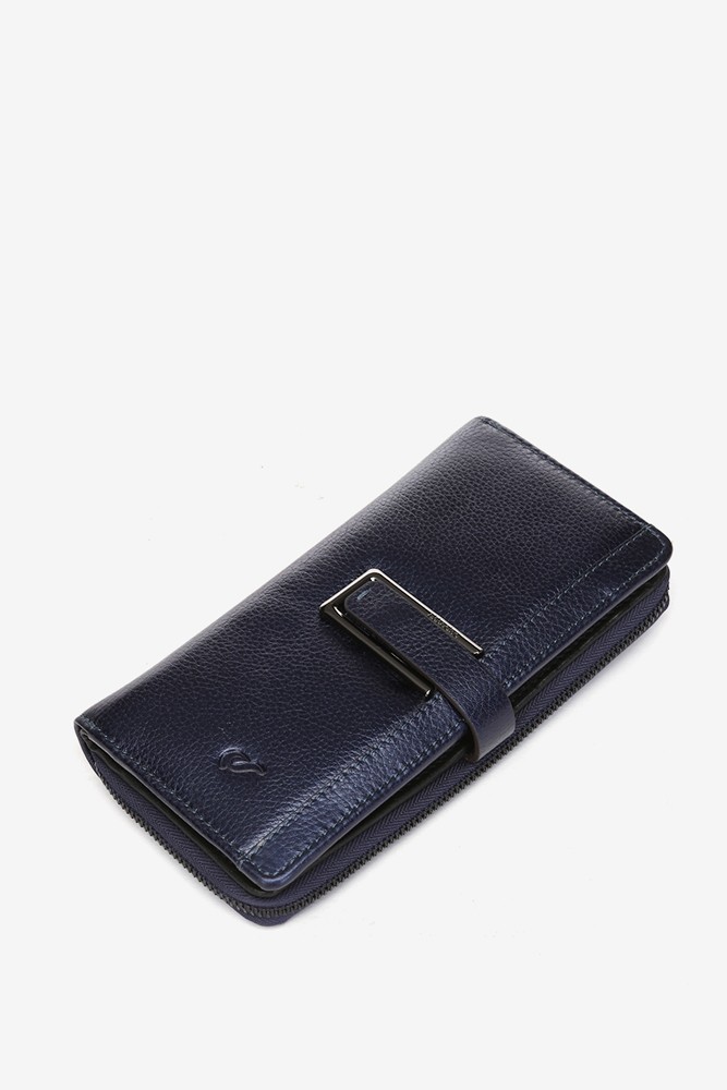 Abbacino Cartera grande con herraje en piel metalizada azul En línea