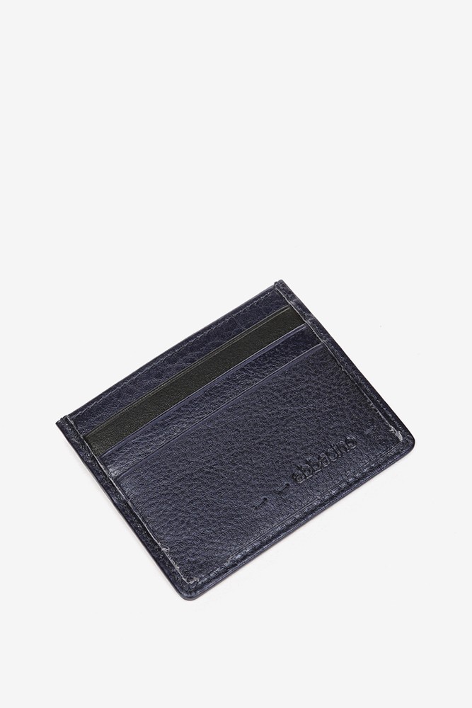 Abbacino Tarjetero en piel metalizada azul Outlet