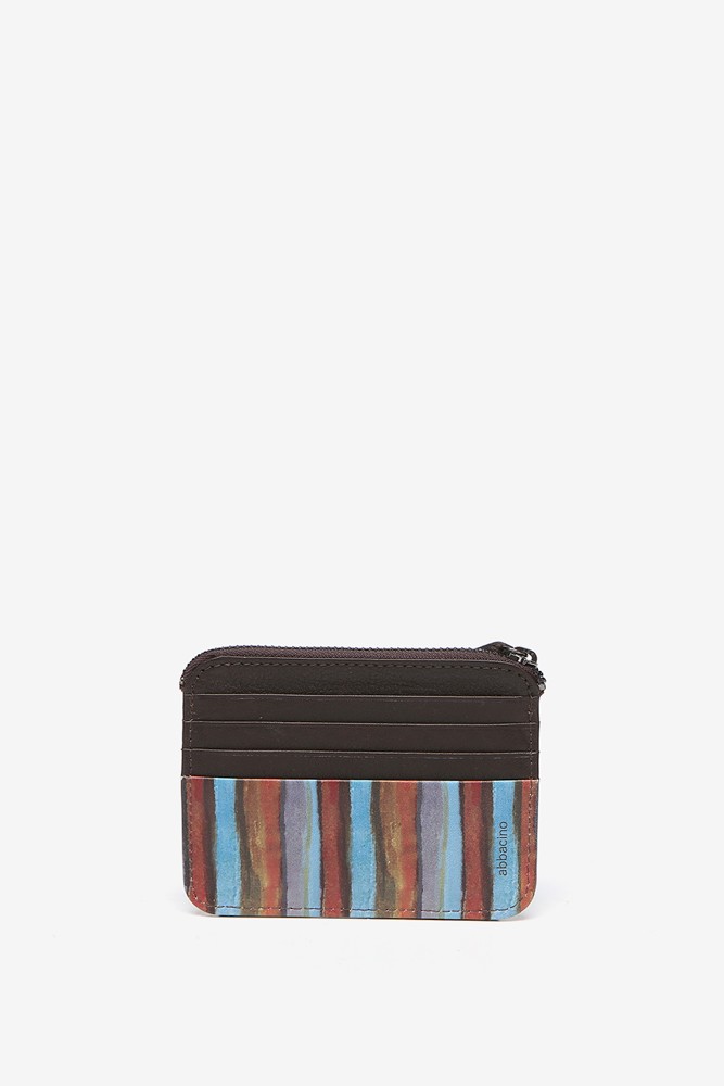 Abbacino Monedero-tarjetero en piel con estampado multicolor Rebajas