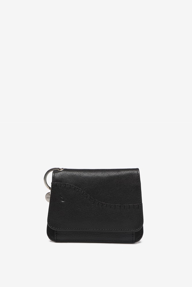 Abbacino Monedero de piel en negro Venta caliente
