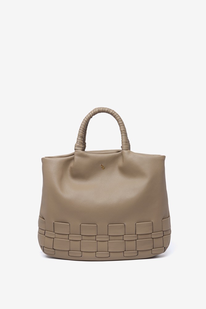 Abbacino Bolso shopper en materiales reciclados trenzados taupe Descuento