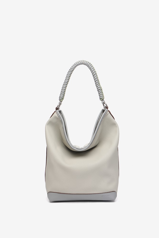 Abbacino Bolso de hombro en materiales reciclados en gris Oferta especial de fábrica