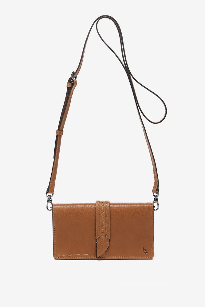Abbacino Bandolera mini en piel cognac