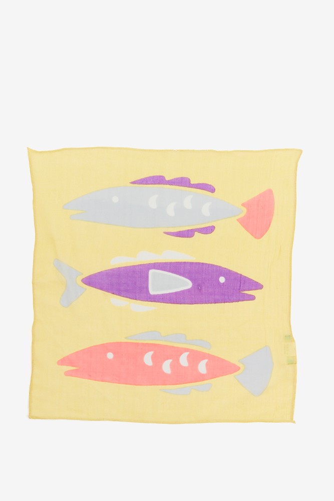 Abbacino Bandana con estampado de peces en amarillo