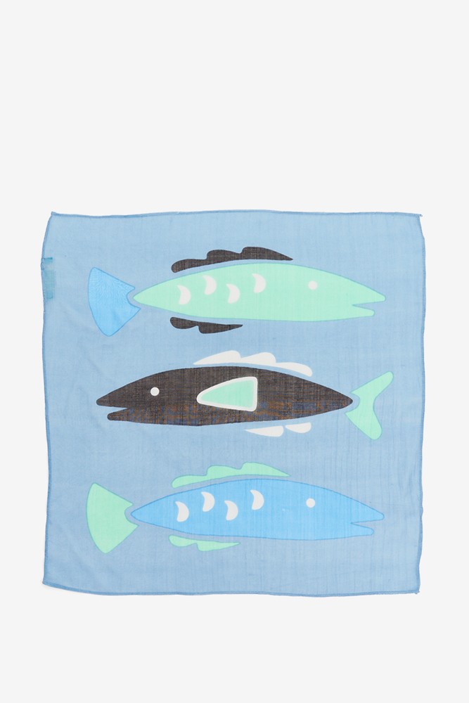 Abbacino Bandana con estampado de peces en azul