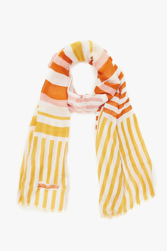 Abbacino Pañuelo de mujer con estampado a rayas en amarillo