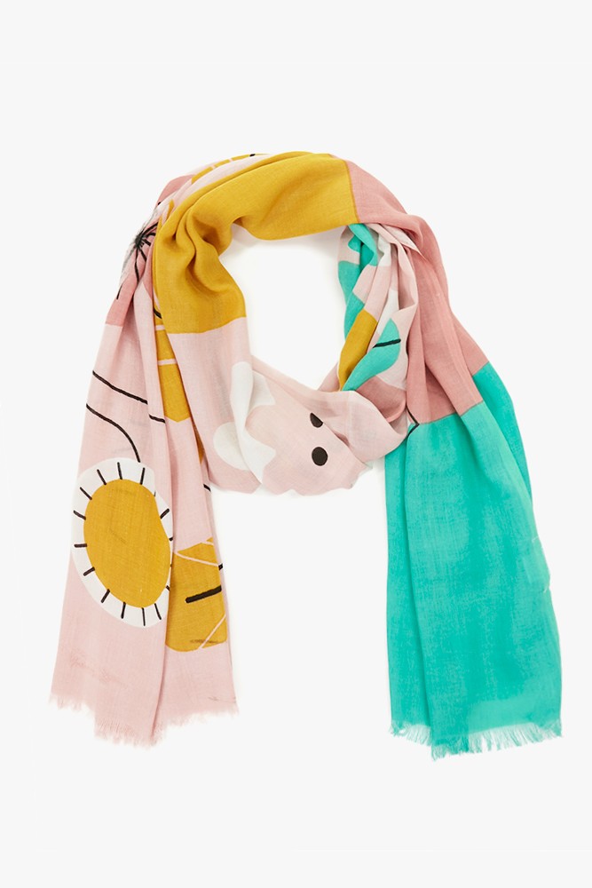 Abbacino Pañuelo de mujer con estampado floral en amarillo