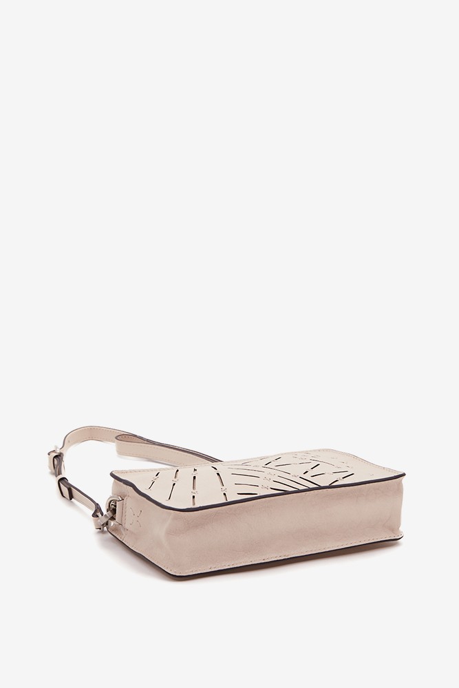 Abbacino Bandolera mini de mujer en piel troquelada beige Rebajas