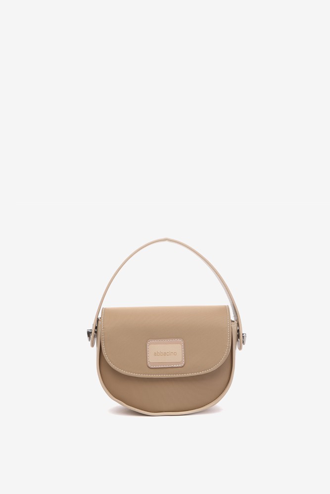 Abbacino Bandolera pequeña en materiales reciclados en camel Oferta exclusiva