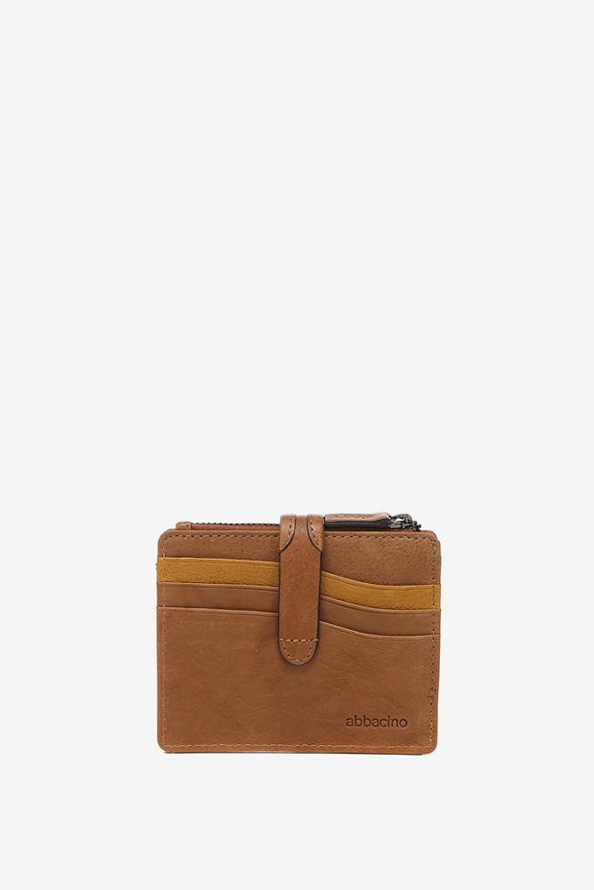 Abbacino Tarjetero en piel cognac Superdescuento