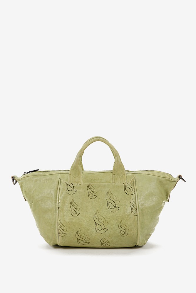 Abbacino Bolso bowling de mujer en piel troquelada verde Libre de impuestos
