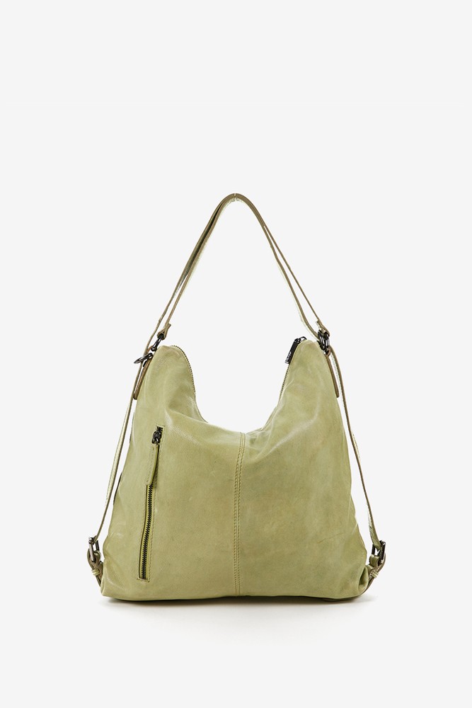 Abbacino Bolso-mochila de mujer en piel troquelada verde Oferta exclusiva