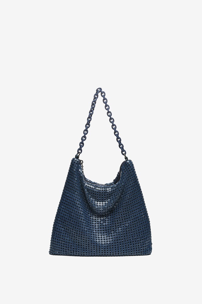Abbacino Bolso hobo de fiesta en malla metálica en azul Oferta especial
