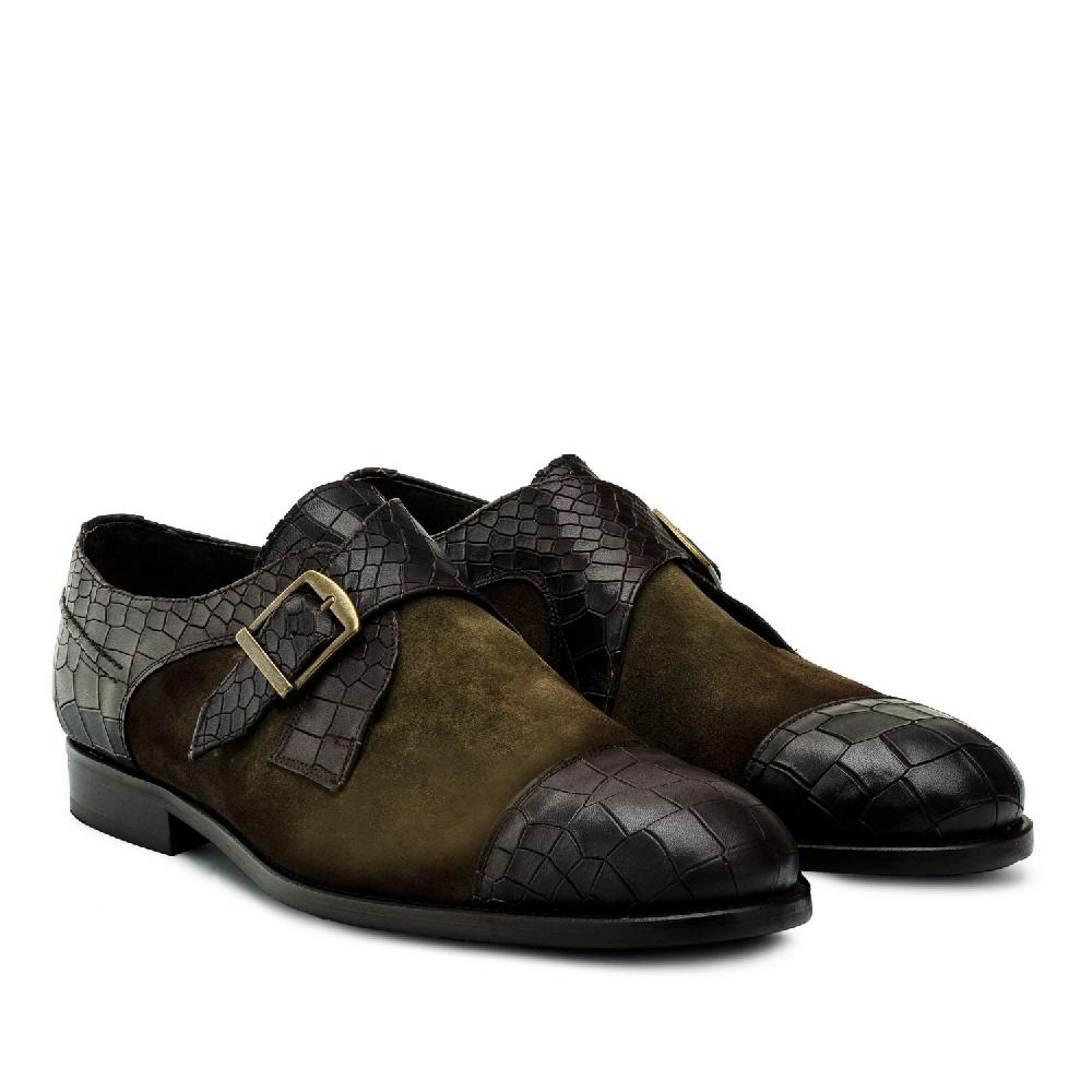 ﻿Andres machado Zapato Monk Serraje Coco Marrón