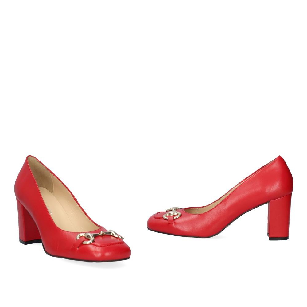 Andres machado Zapato tacón en piel rojo de estilo vintage Devoluciones gratuitas