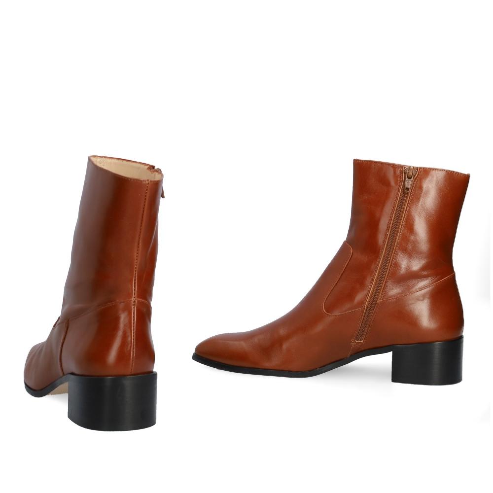Andres machado Botín tacón en piel cuero Gran oferta