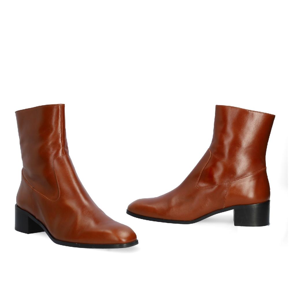 Andres machado Botín tacón en piel cuero Gran oferta