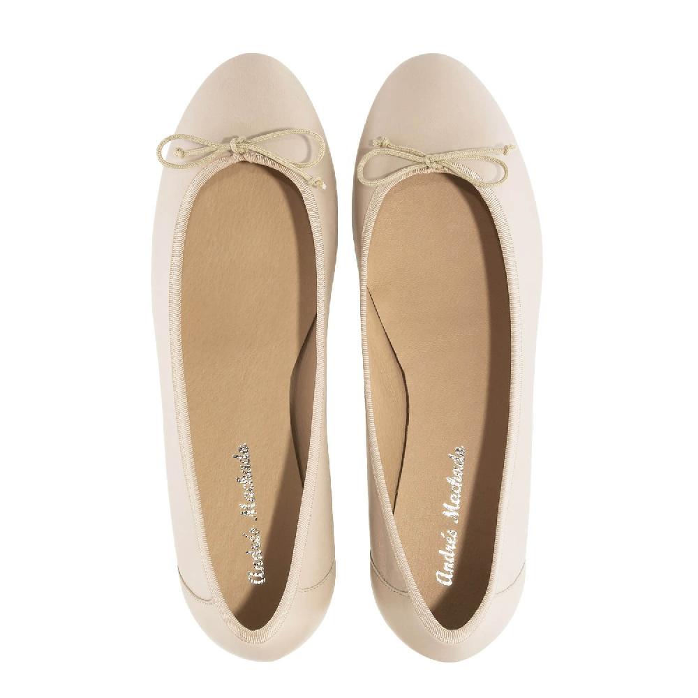 Andres machado Bailarina Piel Beige Ventas relámpago