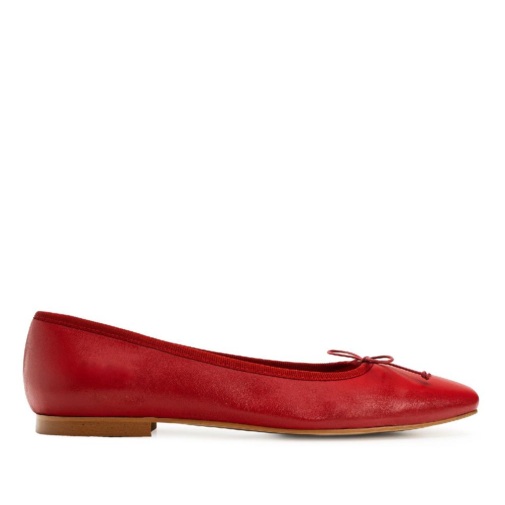Andres machado Bailarina plana en piel rojo Rebajas online