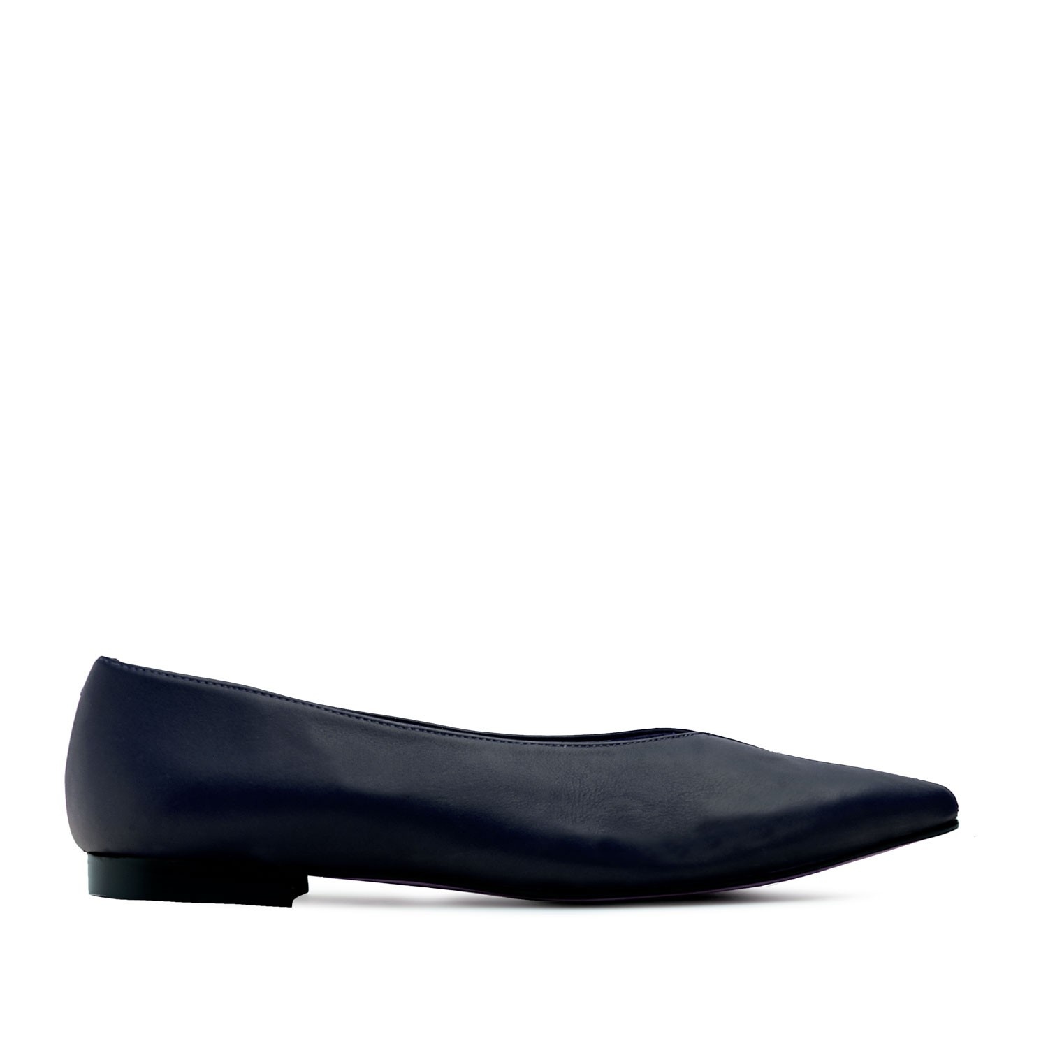 Andres machado Zapato plano en punta de Piel Marino Precios de Black Friday