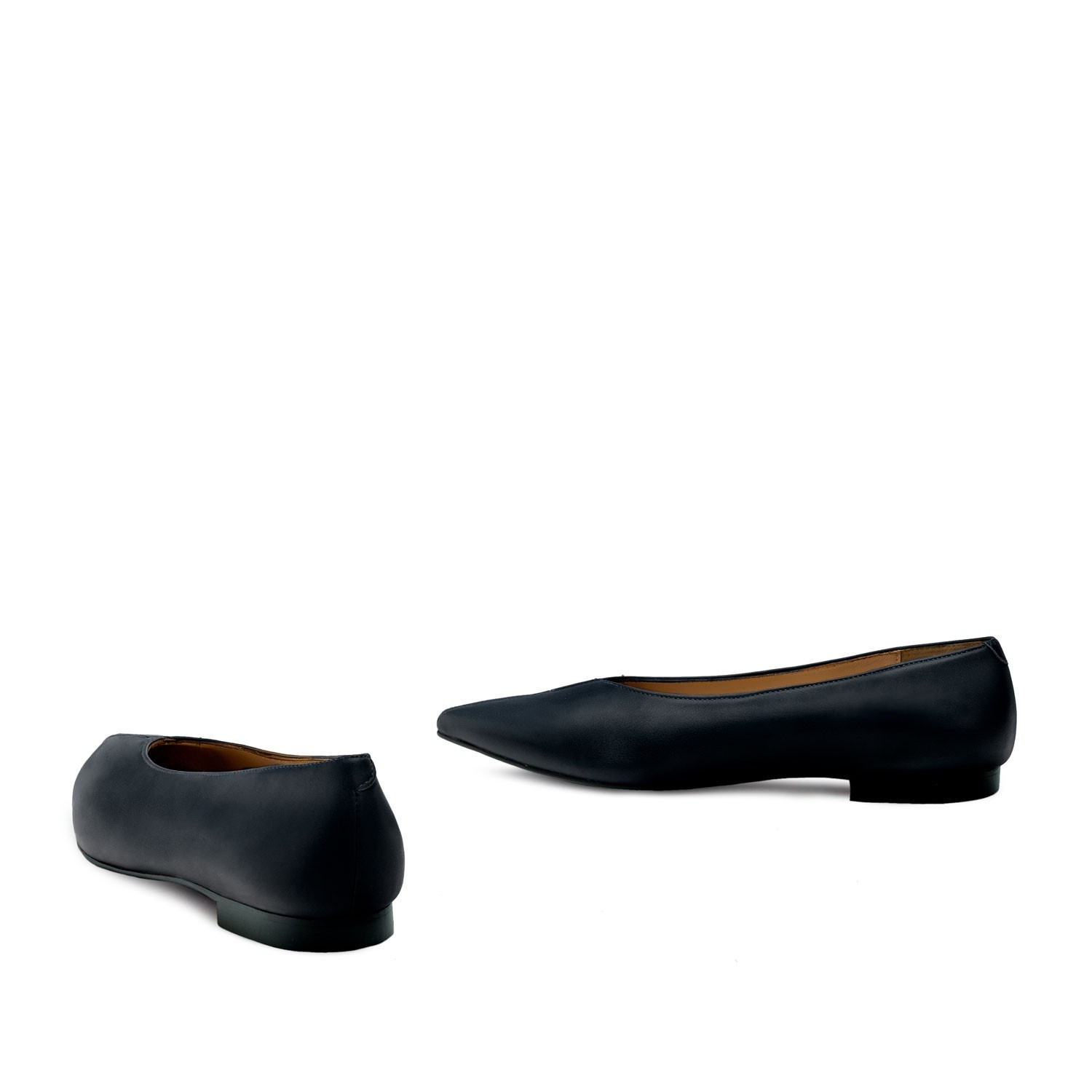 Andres machado Zapato plano en punta de Piel Marino Precios de Black Friday
