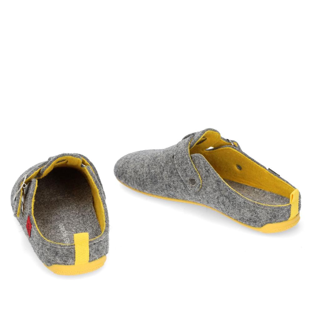 Andres machado Zapatillas de estar por casa con hebilla Unisex y tejido fieltro Gris Descuento por venta flash