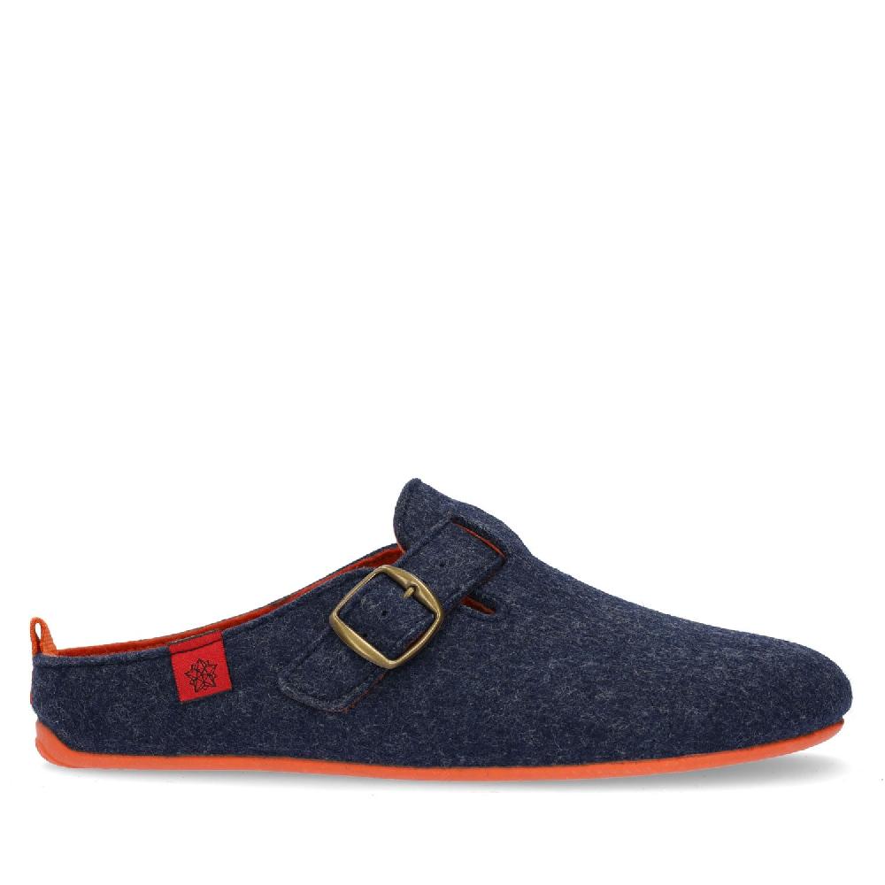 Andres machado Zapatillas de estar por casa con hebilla Unisex y tejido fieltro Azul Ofertas de temporada