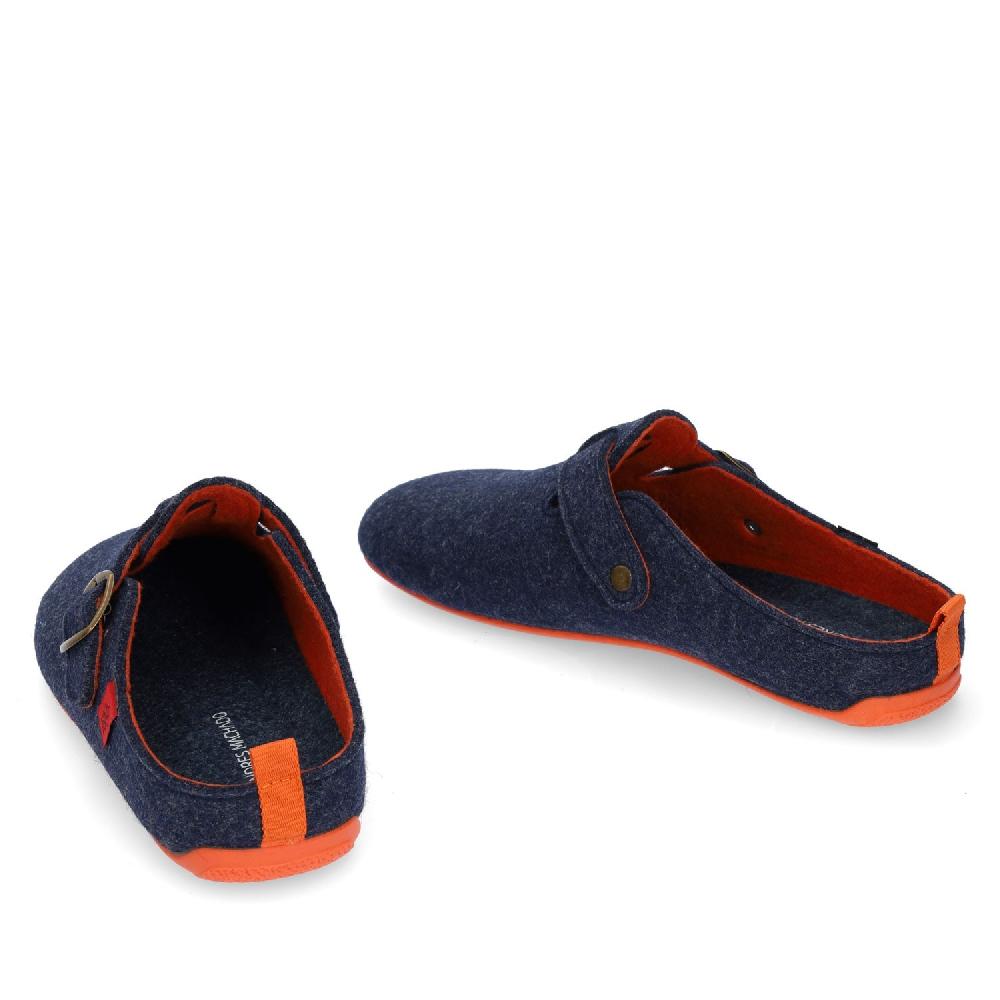 Andres machado Zapatillas de estar por casa con hebilla Unisex y tejido fieltro Azul Ofertas de temporada