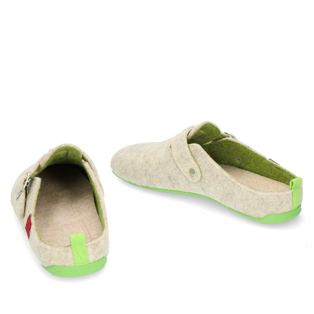 Andres machado Zapatillas de estar por casa con hebilla Unisex y tejido fieltro Blanco Ofertas especiales