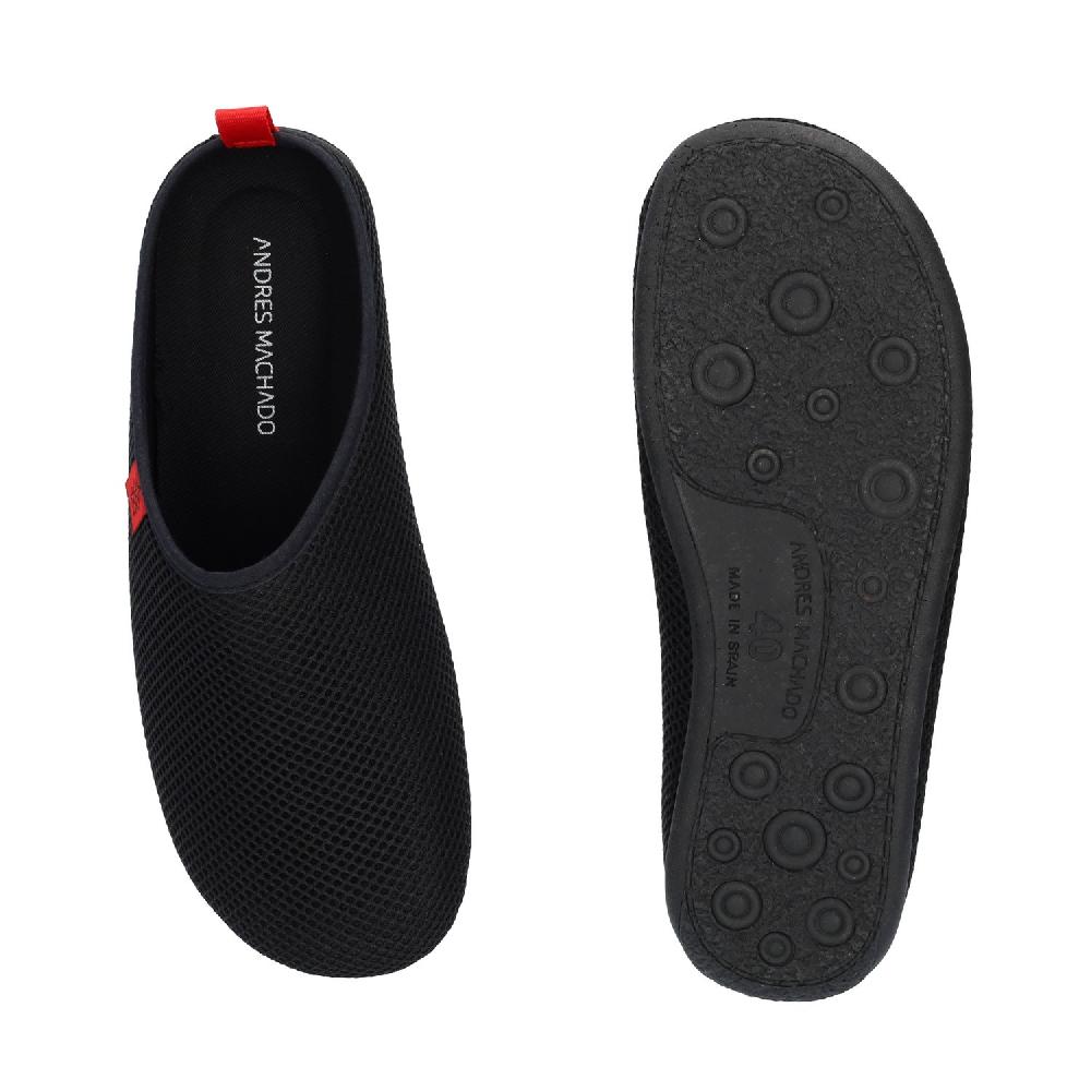 Andres machado Zapatillas Unisex de estar por casa de Verano en Rejilla Negro Rebajas de fin de temporada